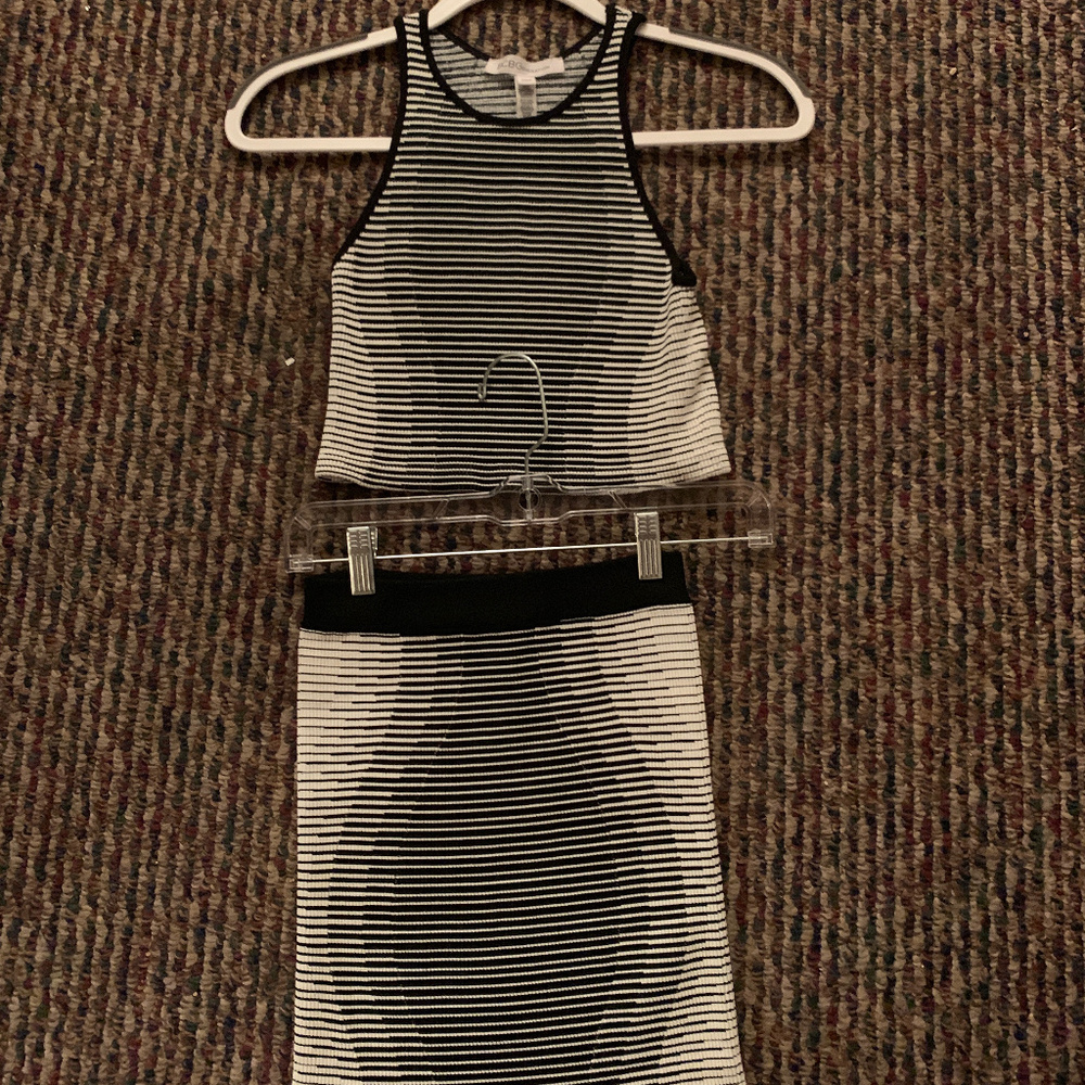 NWOT BCBG Generation Black and White Striped Set
